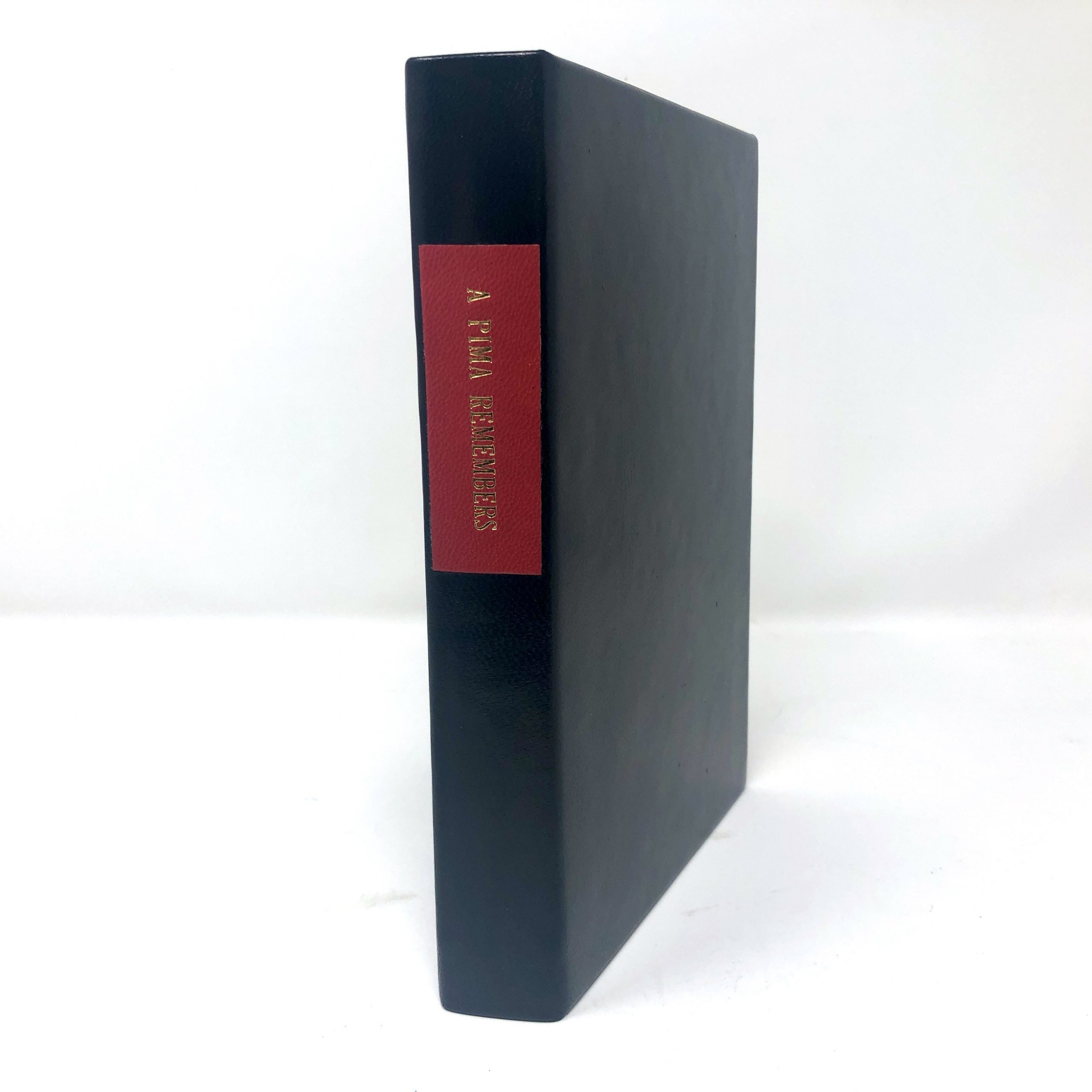 standing black leather book
